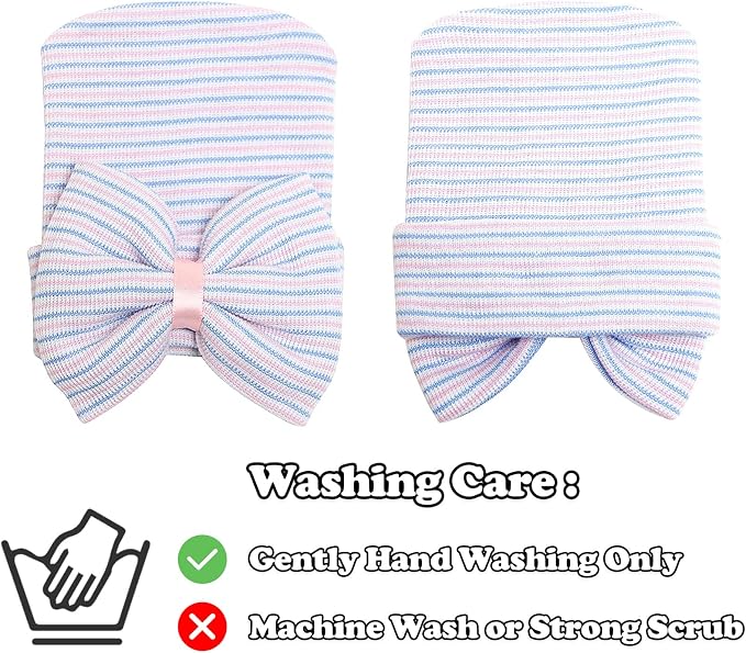 Sarfel Newborn Hats for Girls Hospital Hat Baby Girl Bows and Headbands Infant - Image 2