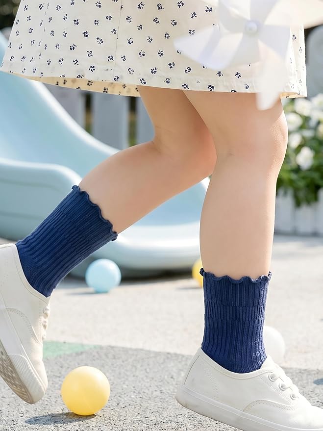 Baby Toddler Girls Socks Grip Ruffle Non Slip Kids Cotton 12 Pack Socks | - Image 2