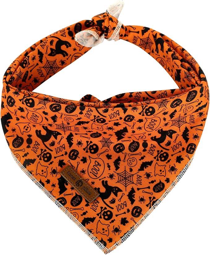 Lionet Paws Halloween Dog Bandana, Fabric Black Bat Dogs Kerchief by lionetpaws
