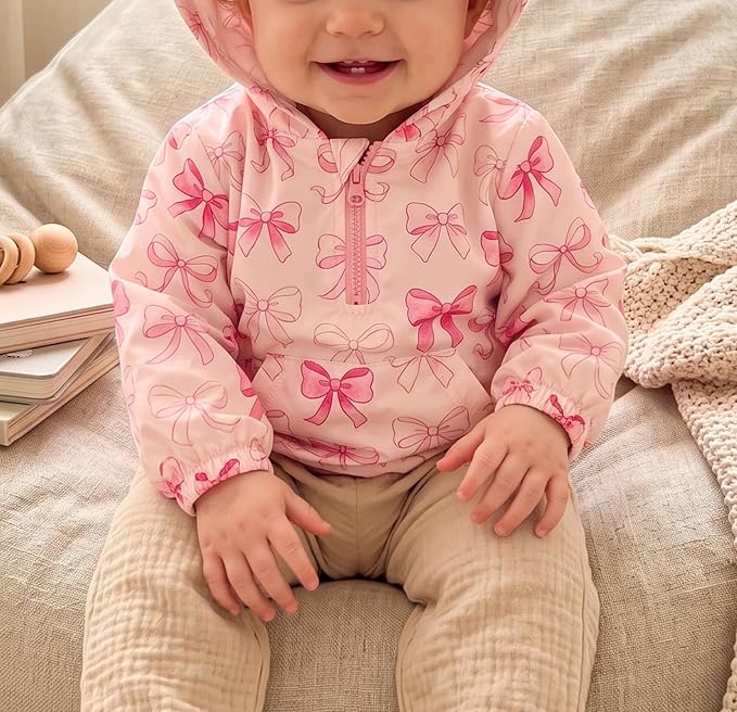 Toddler Windbreaker Jacket Baby Girl Hooded Zip Up Sweatshirt Winter Jacket - Image 4