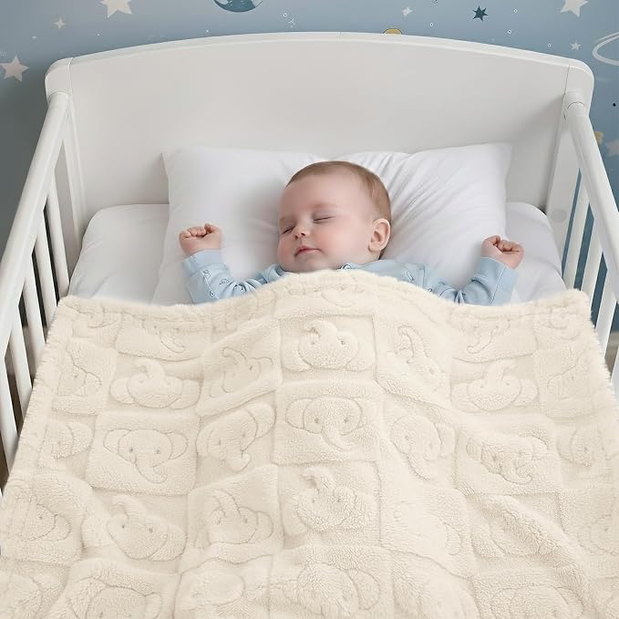 Pro Goleem Elephant Baby Blanket, Baby Fleece Blanket - Image 2