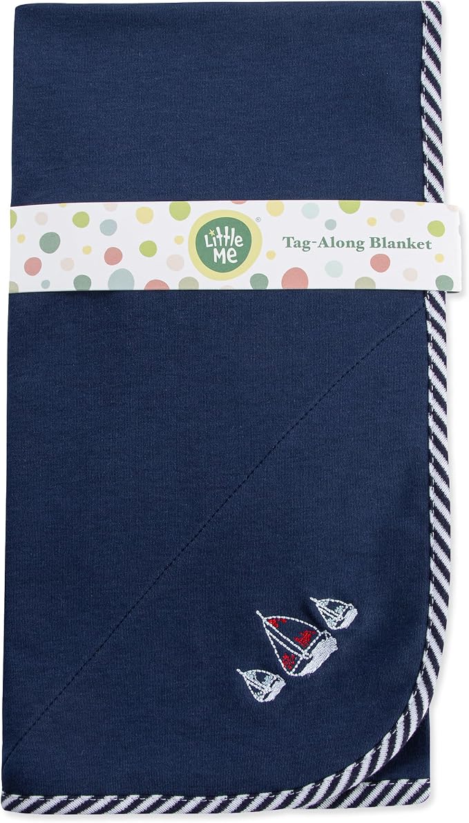 Little Me Blankets for Baby Boys' Sailboats Swaddling Receiving Blanket by LittleMeChildrensApparel
