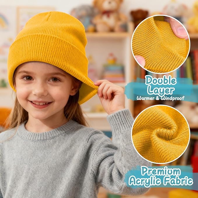 ZOORON Toddler Beanie Baby Kids Beanies Warm Winter Hat Knit Skull Cap - Image 3