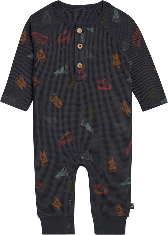 Modern Moments by Gerber Baby Henley Waffle Knit Romper by ModernMomentsbyGerber