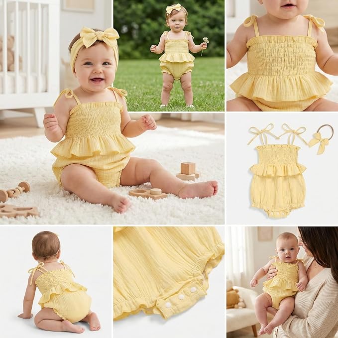 Baby Girl Romper Ruffle Newborn Girl Bodysuit Jumpsuit Baby Girl Clothes Outfit - Image 5