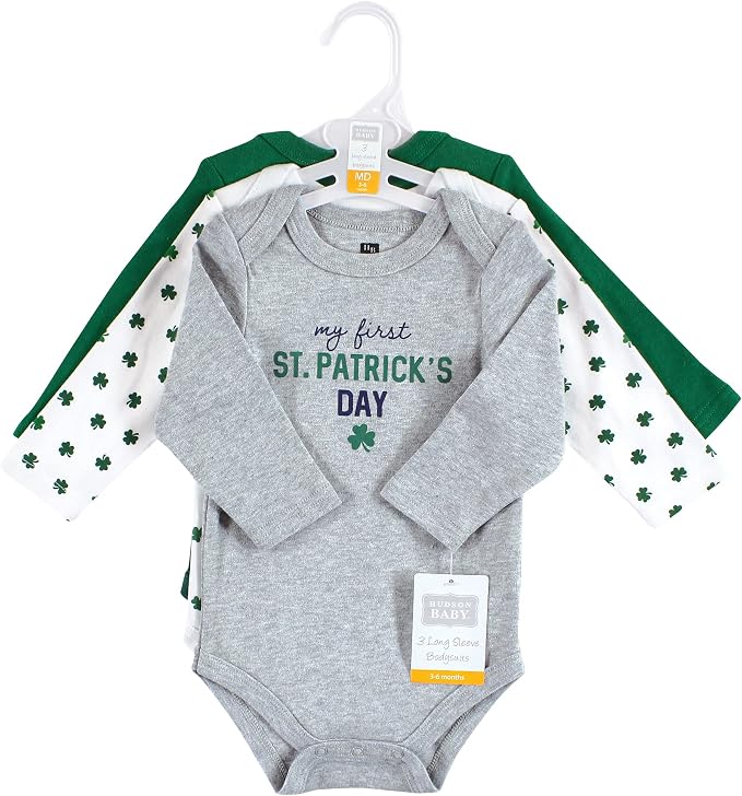 Hudson Baby baby-boys Cotton Long-sleeve Bodysuits 3-pack - Image 2