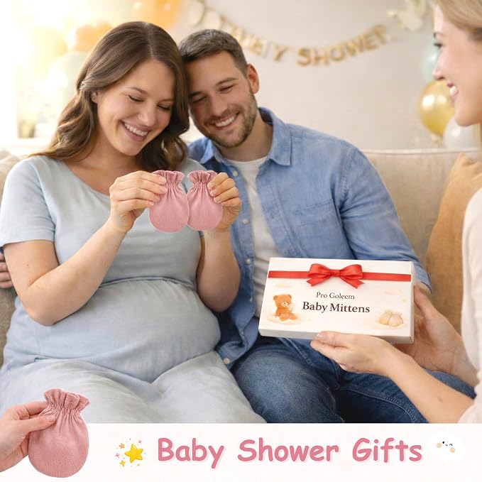 Pro Goleem Newborn Baby Mittens 100% Cotton No Scratch Soft Breathable Gloves - Image 9