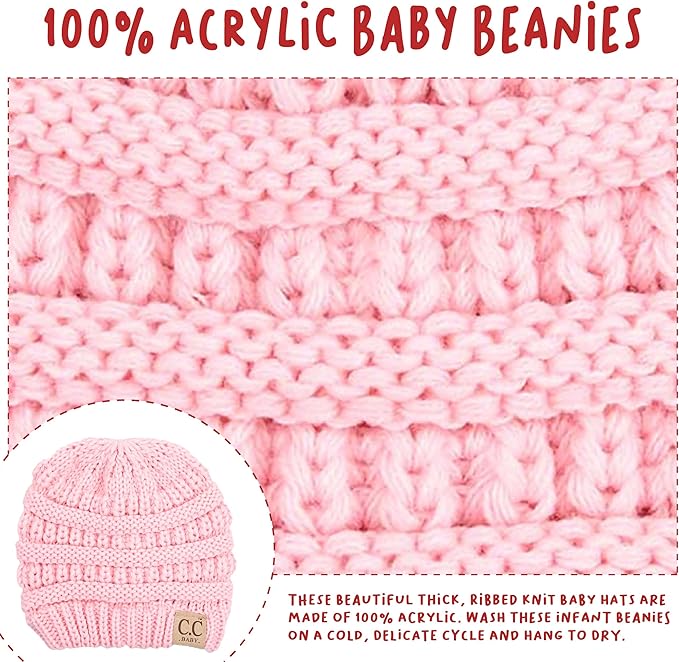 Funky Junque Baby Winter Hat – Cute Newborn Hats, Cozy Warm Infant Beanie, Soft Knit Stocking Stuffer for Babies 0–12 Months