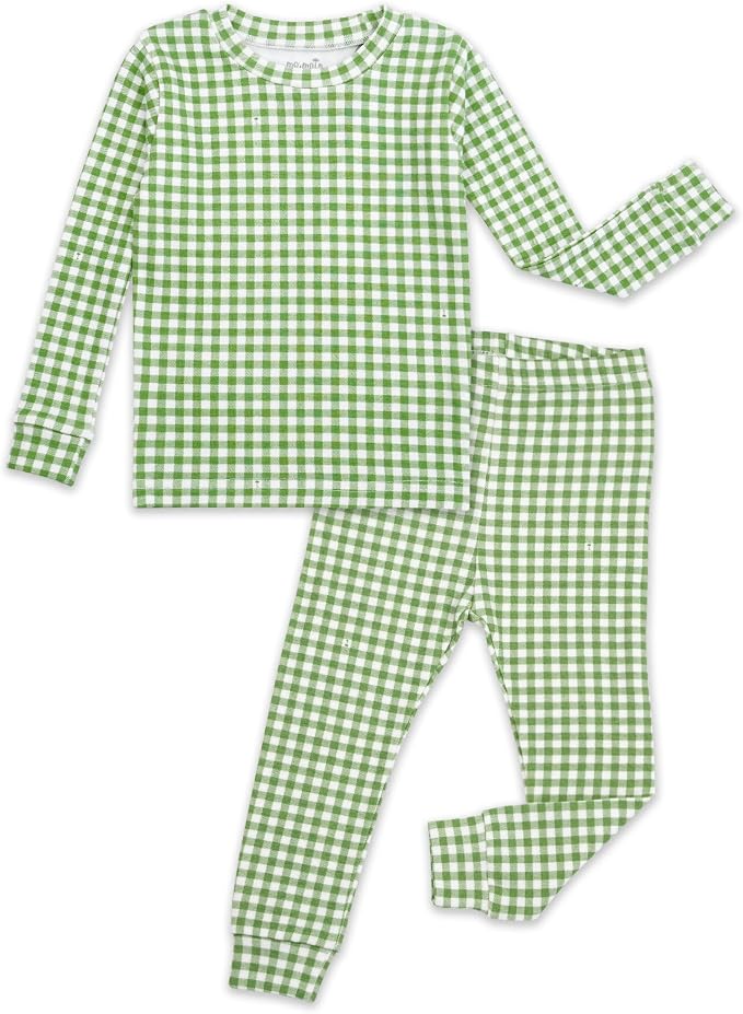 moimoln Cotton Modal Baby Toddler Pajamas Check Solid Leopard 6M-8Y by moimoln