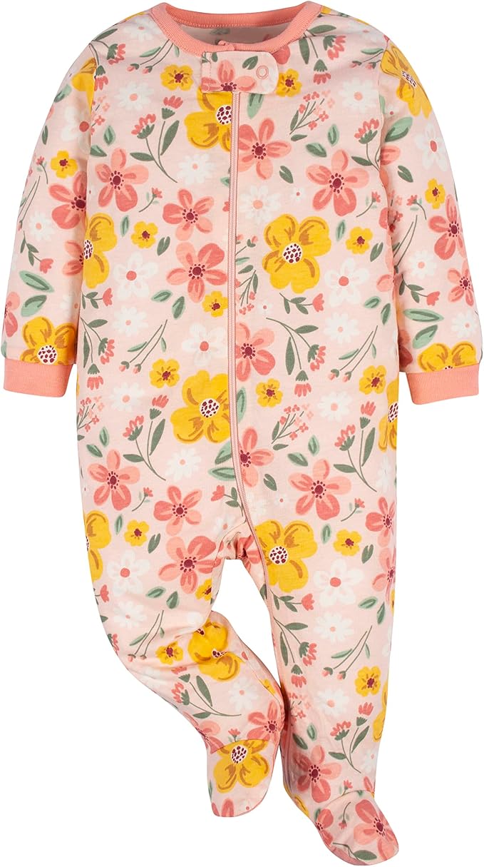 Gerber Baby Girls 4-Pack Sleep 'N Play Footie - Image 4