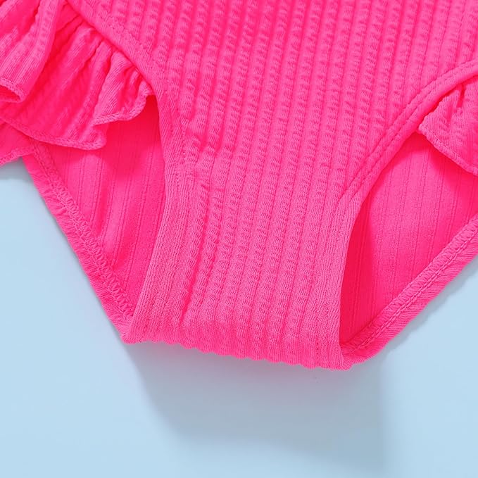 YOUNGER TREE Toddler Girls Two Pieces Swimsuit Color Block Stripe Swimwear Summer Beach Bathing Suit 18M-5T