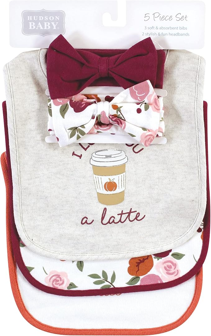 Hudson Baby Unisex Baby Cotton Bib and Headband Set - Image 2
