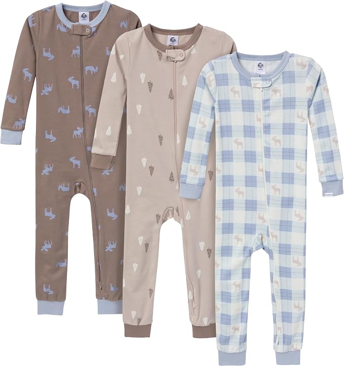 Gerber Baby Boys 3-Pack Snug Fit Footless One Piece Cotton Pajamas by Gerber