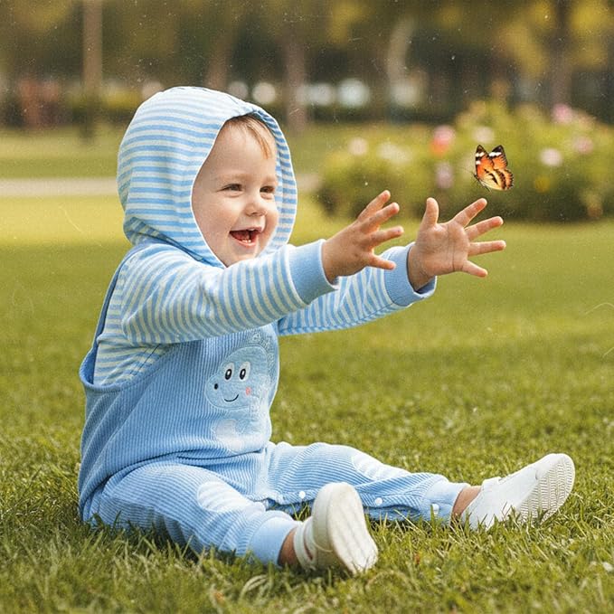 Infant Baby Boy Fall Winter Clothes Outfit Hooded Long Sweatshirt Pant Set - Image 3