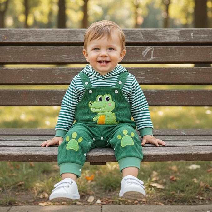 Infant Baby Boy Fall Winter Clothes Outfit Hooded Long Sweatshirt Pant Set - Image 3