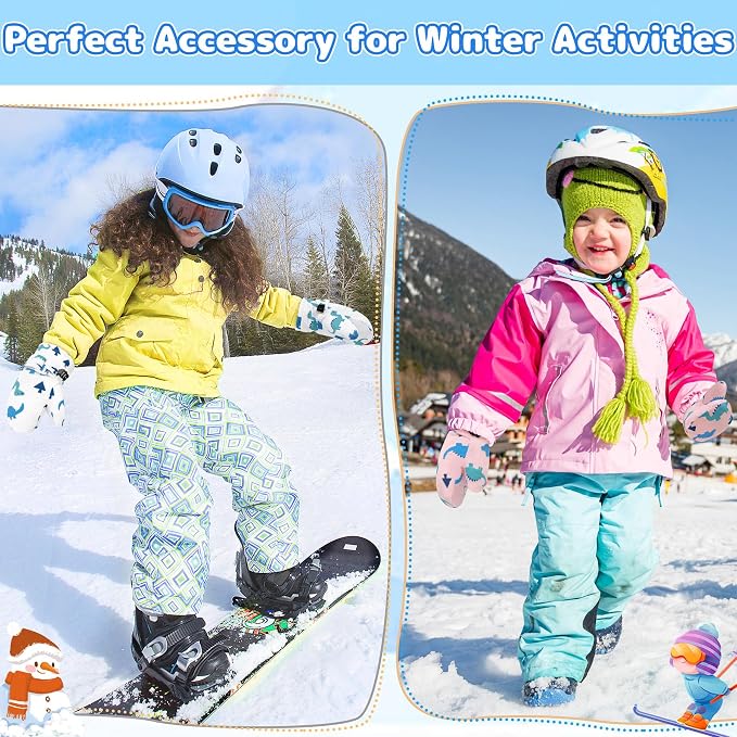 Olreco Baby Toddler Mittens Waterproof Infant Baby Winter Mittens Toddler Snow - Image 3