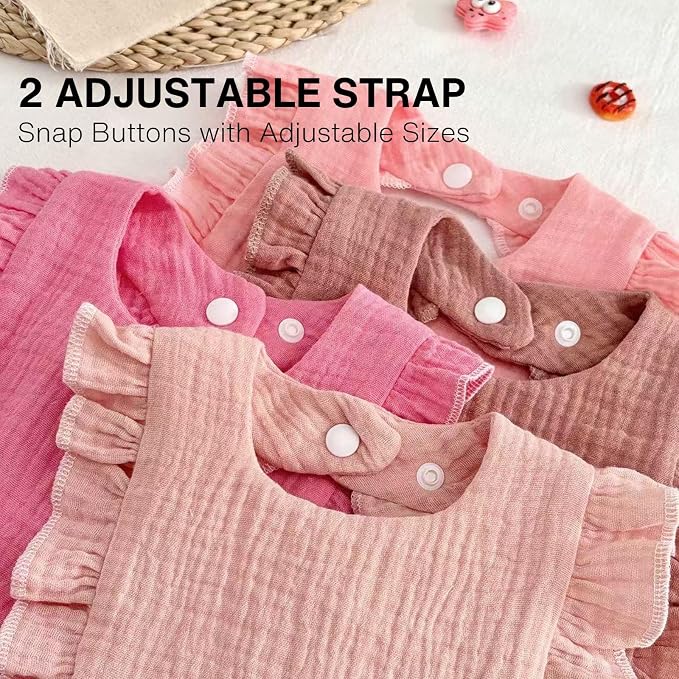 PandaEar 4 Pack Muslin Baby Bibs, Absorbent Bandana Drool Bibs - Image 3