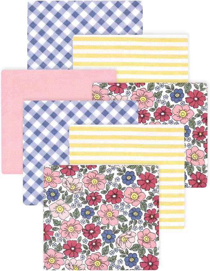 Little Treasure Hudson Baby Cotton Poly Flannel Receiving Blankets Multipack by HudsonBaby