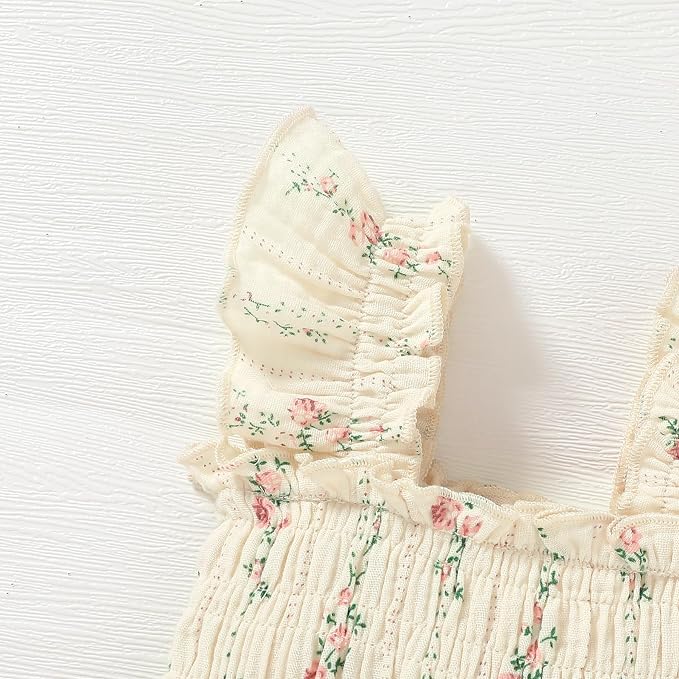 YOUNGER TREE Baby Girl Clothes Ruffle Romper Boho Dress Summer Cake Smash - Image 6