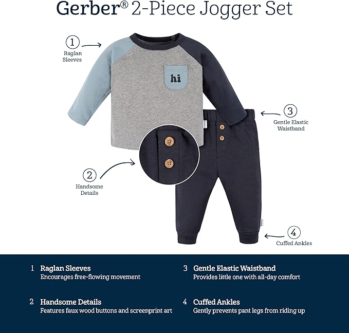 Gerber baby-boys Baby Boys' Jogger Set