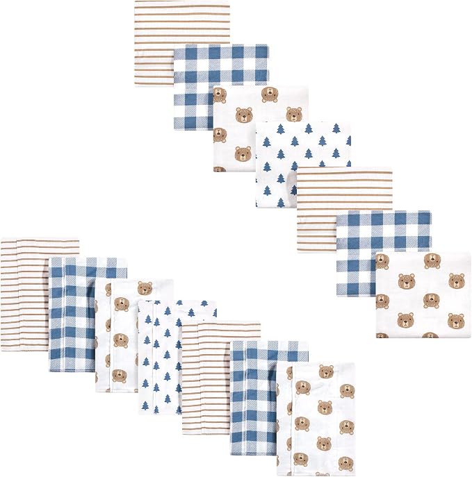 Hudson Baby Unisex Baby Cotton Flannel Burp Cloths and Receiving Blankets by HudsonBaby