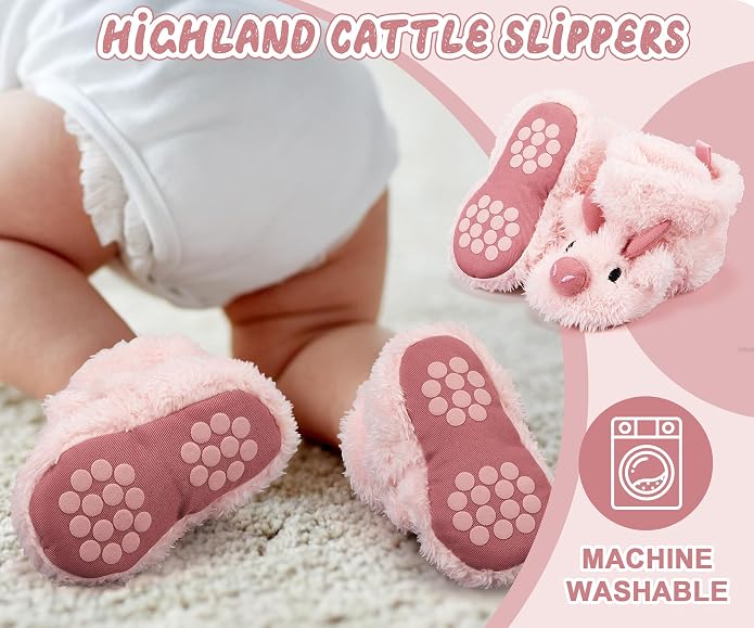 Highland Cow Baby Booties | Newborn Shoes, Infant Slippers, Unisex Styling - Image 6