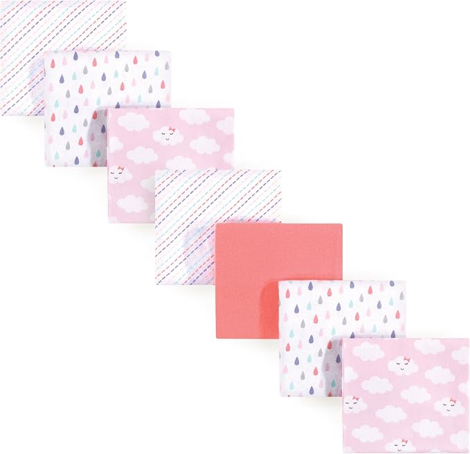 Luvable Friends Unisex Baby Cotton Flannel Receiving Blankets, Girl Clouds by Luvable+Friends
