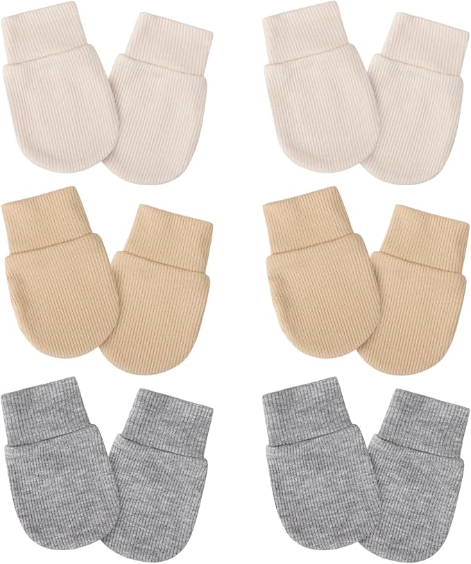 AQOKKA Newborn Baby Mittens No Scratch Cotton Elastic Wrist Gloves Infant by AQOKKA