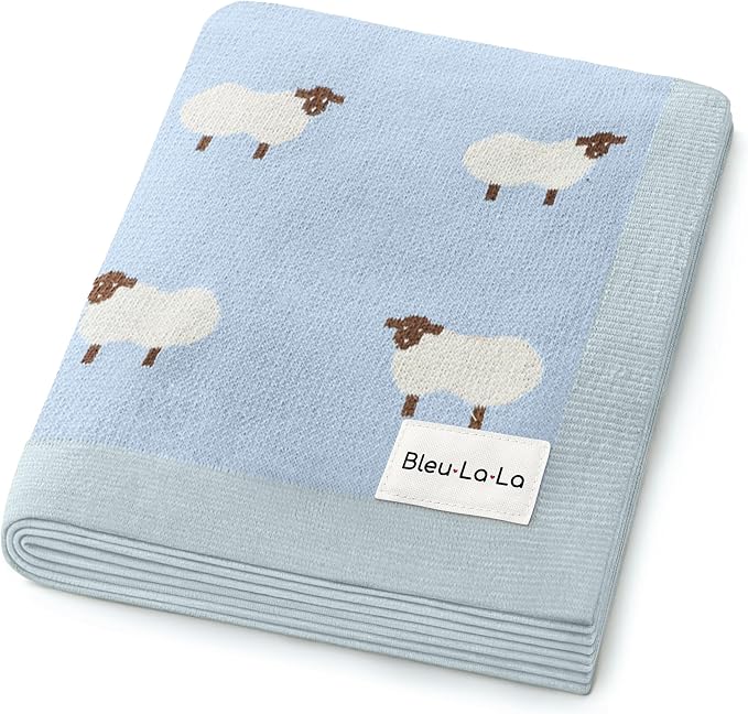 Knit Baby Swaddle Blanket for Boys by BleuLaLa