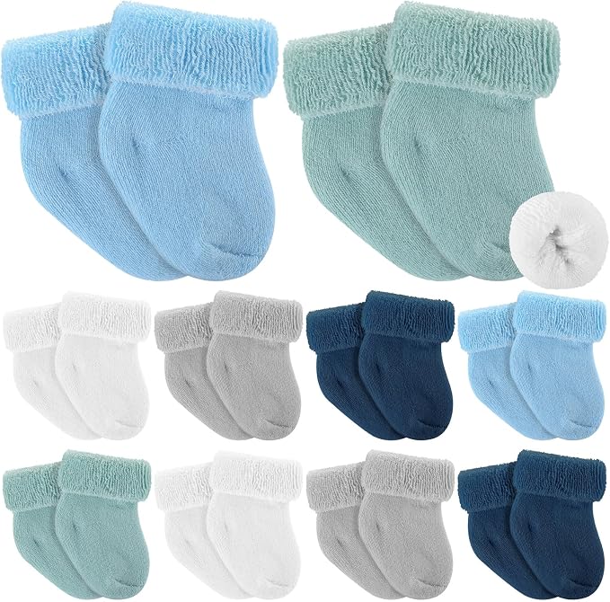 Twistover 10 Pairs Preemie Cotton Turn Cuff Socks by Twistover