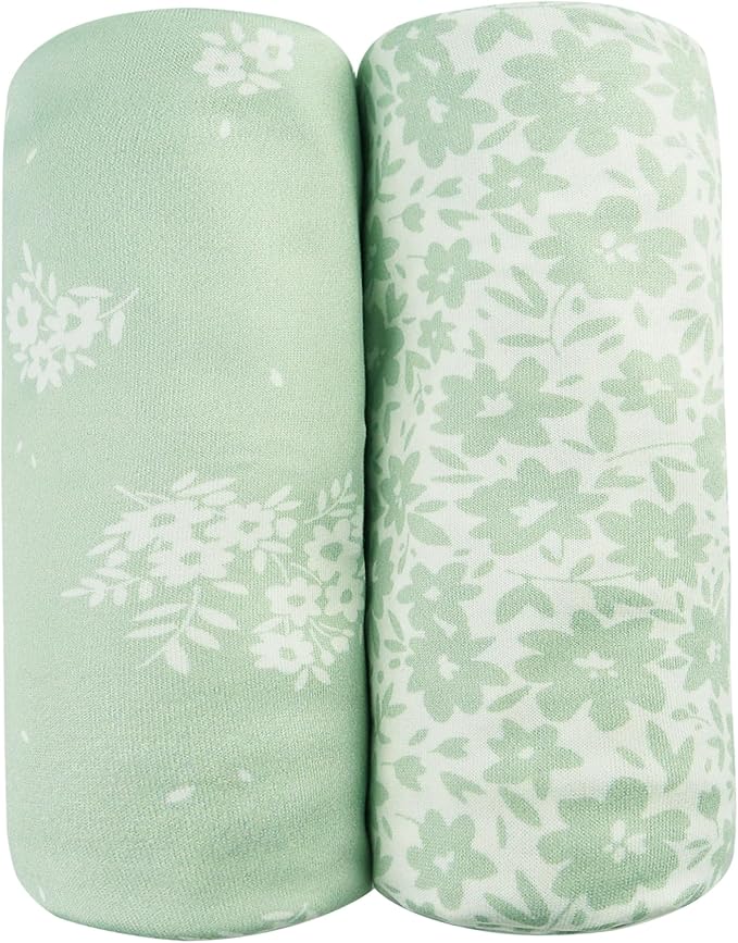 Jersey Swaddle Blanket, Ultra Soft Stretchy Receiving Blanket, Newborn Swaddle Wrap for Boys & Girls, 40 x 30 inches, 2 Pcs