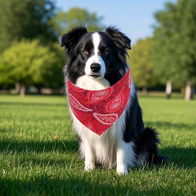 7 PCS Paisley Dog Bandanas for Large Dogs Breed 33 Inch Sewing Hemming Dog - Image 6