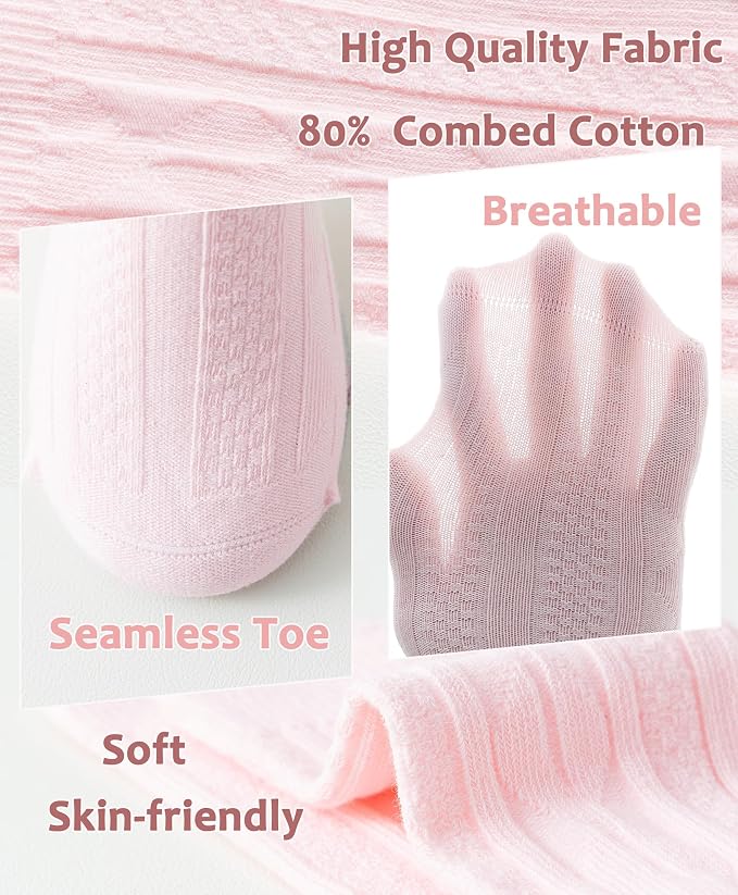 Baby Knee High Socks Soft Seamless Cotton Long Stockings - Image 5