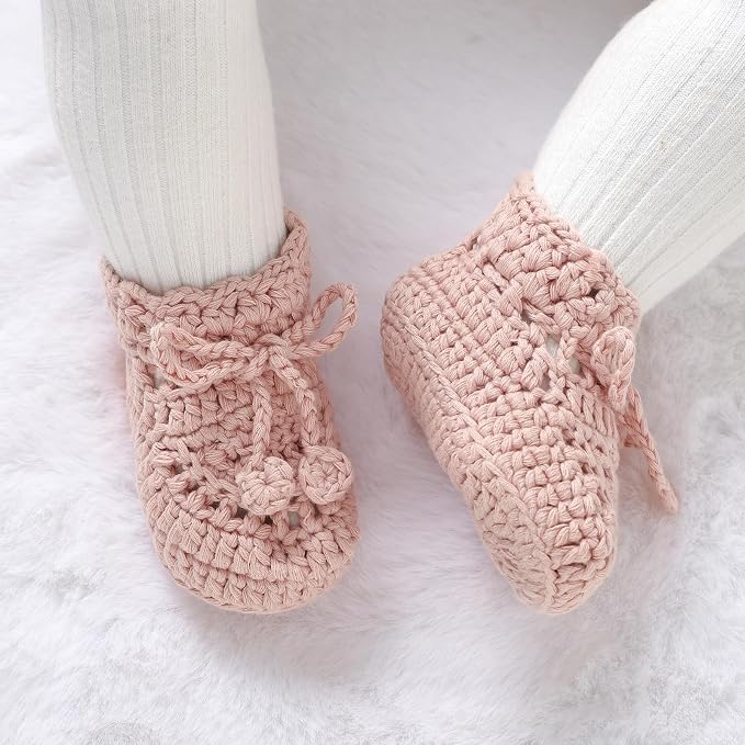 Hadetoto Baby Booties Hand Crochet Knit Cotton Bootie | Soft, Newborn First - Image 3
