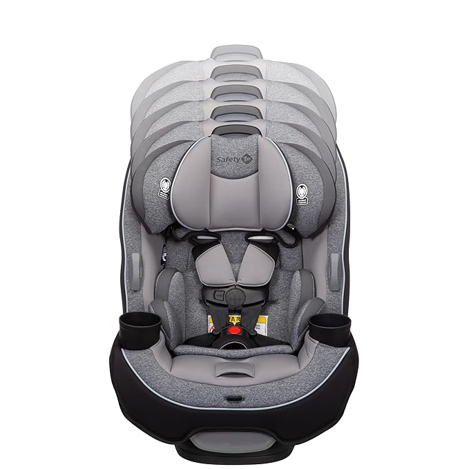 Safety 1st Grow and Go All-in-One Slim Convertible Car Seat, Rear Facing, 5-40 lbs, Forward Facing (30–65 lbs), High Back Booster Seat 40-100 pounds, Shadow