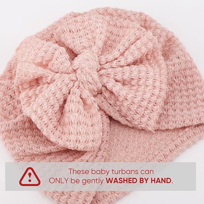 DRESHOW BQUBO 5 Pieces Newborn Baby Turban Hats Bow Baby Infant Beanie - Image 6