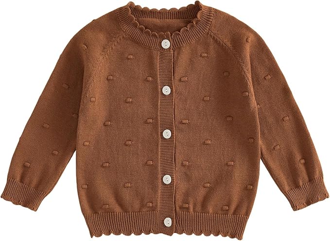 Baby Girl Cardigan Long Sleeve Button Up Sweater Toddler Girl Fall Outfits by Faithtur
