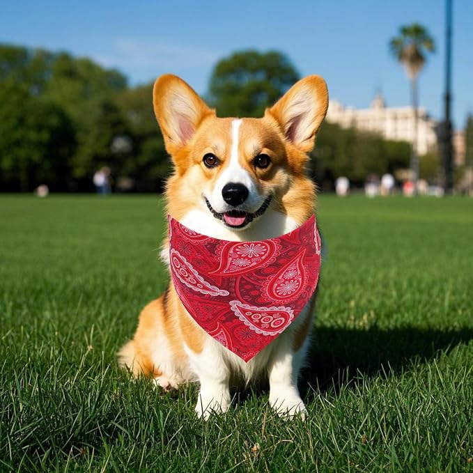 7 PCS Small Dog Bandanas Paisley Hemming Seam Edge Dog Bandana - Image 7