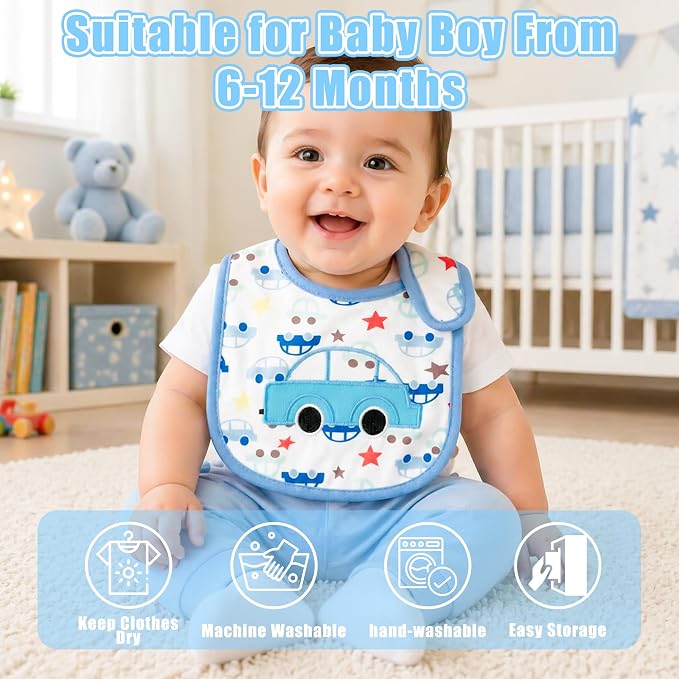 Cotton Waterproof Baby Bibs - Image 6