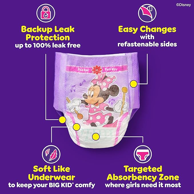 Pull-Ups Girls' Potty Training Pants, Size 5T-6T Training Underwear (46+ lbs), 80 Count (2 Packs of 40)