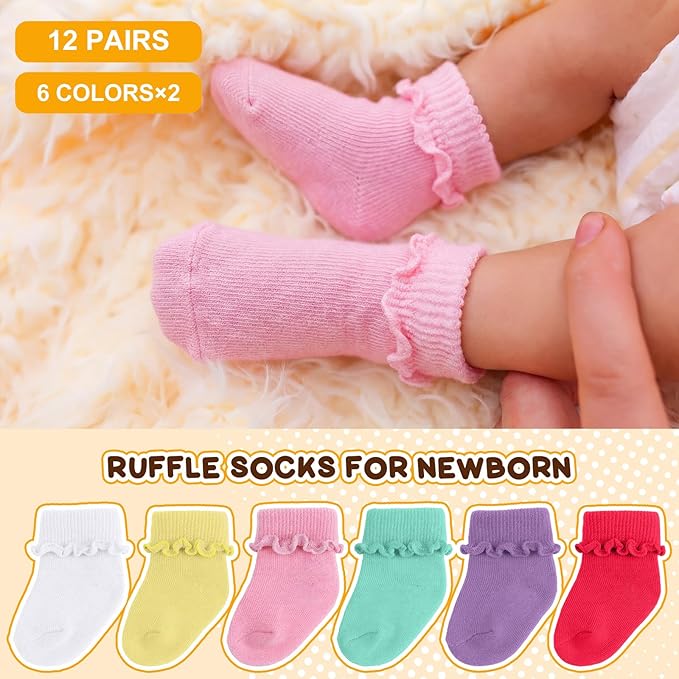 Toulite 12 Pair Preemie Newborn Baby Socks - Image 2