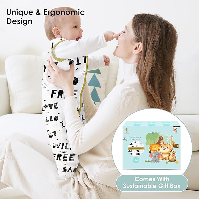 Cute Castle Baby Sleep Sack 12-18 Months - Lightweight 100% Cotton 2-Way Zipper TOG 0.5 Infant Wearable Blanket, Newborn Essentials Toddler Sleep Clothes, 3 Pack(Honey, Dinosaurs, Letters)