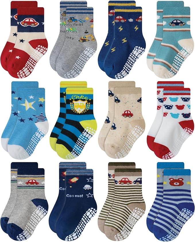 RATIVE Non Skid Anti Slip Crew Socks by RATIVE