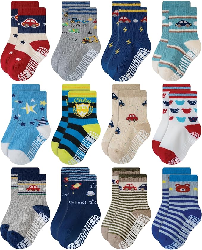RATIVE Non Skid Anti Slip Crew Socks by RATIVE