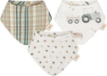 Crane Baby Soft Baby Bib Set, 100% Cotton Muslin Baby Bibs, Soft and Absorbent by CraneBaby