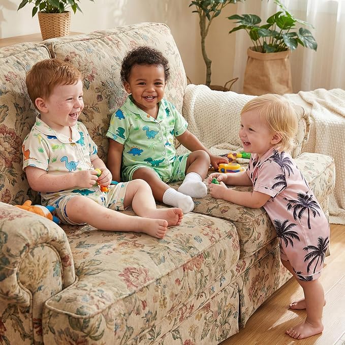 Kuriozud Baby Girl Boy Romper Pajamas Onesie Short Sleeve Button Down Pjs - Image 3