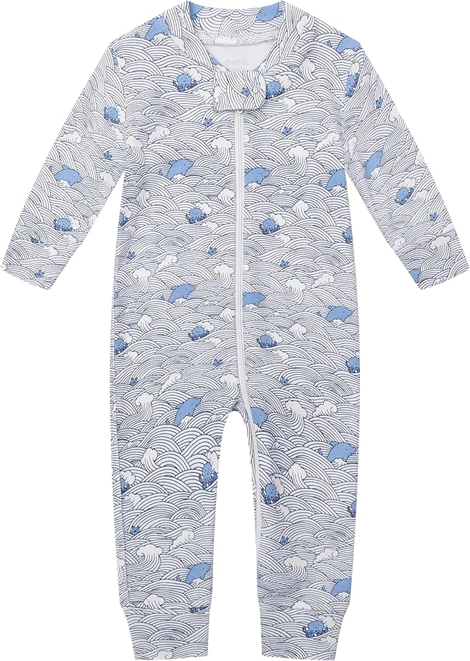 Owlivia Organic Cotton Baby Boy Girl Zip up Sleep 'N Play Pjs, Footless, Long Sleeve