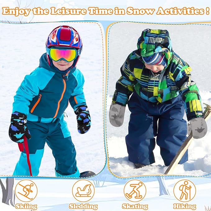Sarfel Toddler Mittens Waterproof Toddler Gloves Baby Winter Mittens Toddler - Image 4