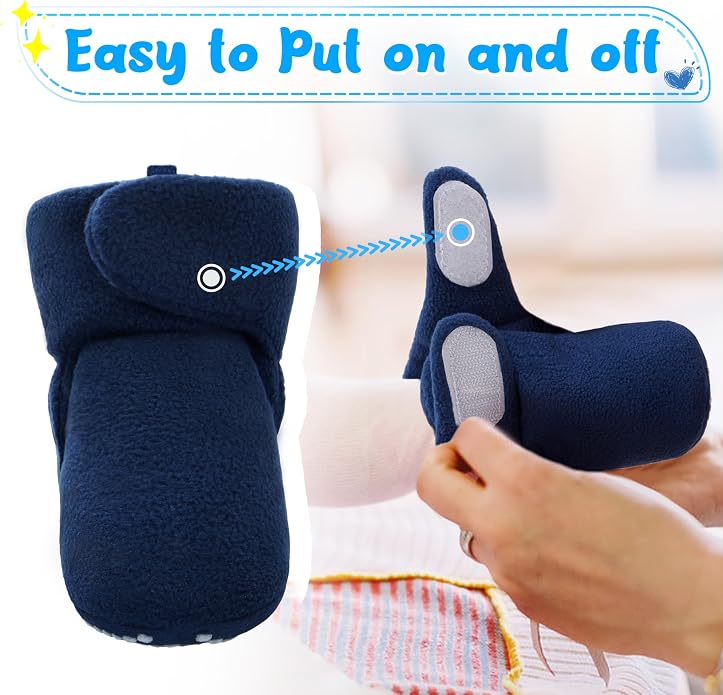 Pro Goleem Fleece Baby Booties, Warm Cozy Baby Slippers, Stay On Sock Shoes - Image 4