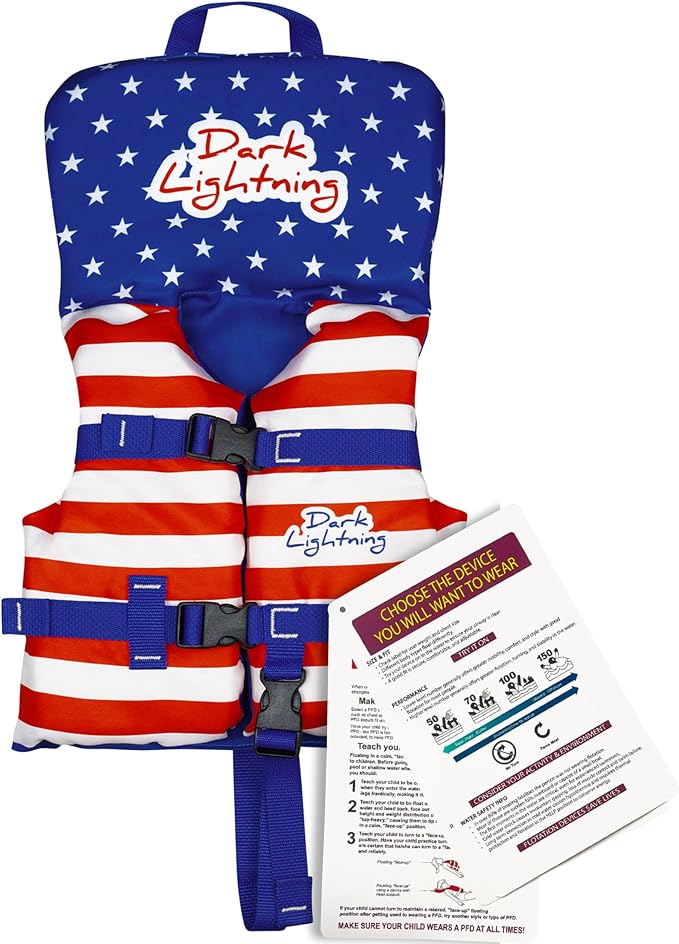 Dark Lightning USCG Approved Infant Life Jacket 0-30 lbs, Toddler Swim Vest and by DarkLightning